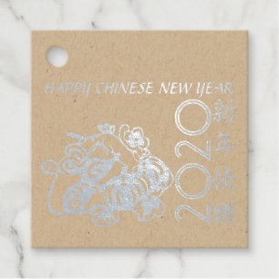Luxe Chinees rattenjaar 2020, papieren vruchten FF Bedankjes Labels