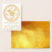 Luxe Chinese Rat Jaar 2020 papier-cut Groet C Folie Kaarten (Display)