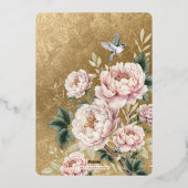 Luxe Chinoiserie Bloemen Foto Save the Date Folie Uitnodiging (Achterkant)