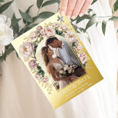 Luxe Chinoiserie Bloemen Foto Save the Date Folie Uitnodiging