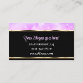 Luxe chique driehoeken Patroon Goud Paarse Ombre Visitekaartje (Achterkant)