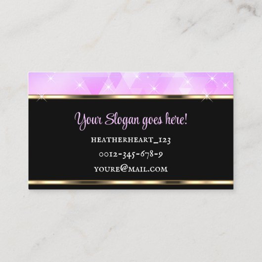 Luxe chique driehoeken Patroon Goud Paarse Ombre Visitekaartje (Achterkant)