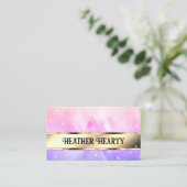 Luxe chique driehoeken Patroon Goud Paarse Ombre Visitekaartje (Staand voorkant)