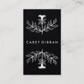 Luxe chique elegante lelie lijn tekening op maat visitekaartje (Voorkant)