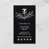 Luxe chique elegante lelie lijn tekening op maat visitekaartje (Achterkant)