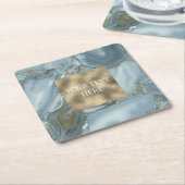 Luxe chique gouden glitter marmer kartonnen onderzetters (Schuin)