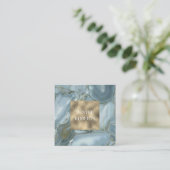 Luxe chique gouden glitter marmer visitekaartje (Staand voorkant)