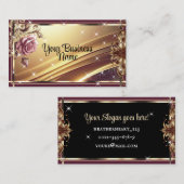 Luxe chique gouden roze rozenbloem ombre  visitekaartje (Voorkant / Achterkant)