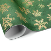 Luxe chique gouden sneeuwvlokken kerst Feestdagen Cadeaupapier (Rol Hoek)