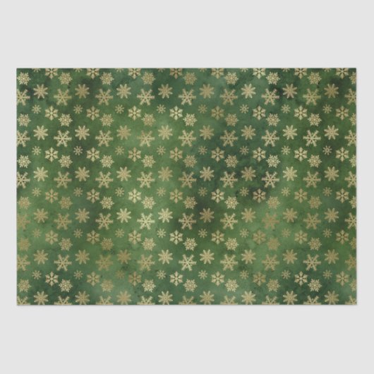 Luxe chique gouden sneeuwvlokken kerst Feestdagen Tissuepapier (Voorkant)