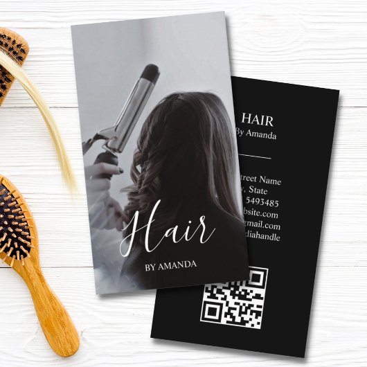Luxe chique haar Haarstylist Beauty Salon QR Code Visitekaartje