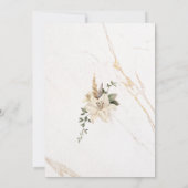 Luxe chique kalligrafie roze bloemenbruiloft kaart (Achterkant)