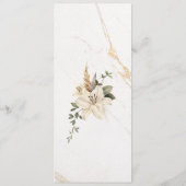 Luxe chique kalligrafie roze bloemenbruiloft menu (Achterkant)