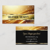 Luxe chique luxe vloeibaar goud gouden ombre satij visitekaartje (Voorkant / Achterkant)