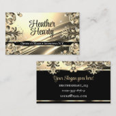 Luxe chique luxe zwart gouden ombre  visitekaartje (Voorkant / Achterkant)