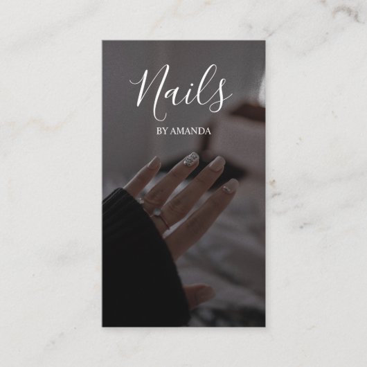 Luxe chique nagels Salon Manicure QR Code Beauty Visitekaartje (Voorkant)