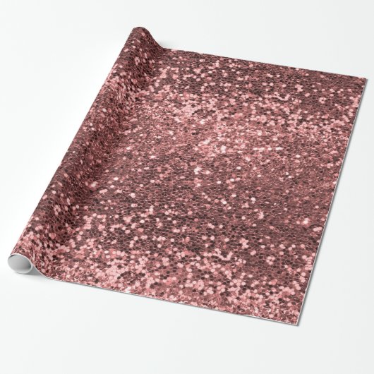 Luxe chique Roos Gouden Glitter Sparkle Girly Glam Cadeaupapier (Uitgerold)