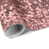 Luxe chique Roos Gouden Glitter Sparkle Girly Glam Cadeaupapier (Rol Hoek)