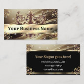 Luxe chique Royal Ornament Glam Bruin Goud Ombre Visitekaartje (Voorkant / Achterkant)