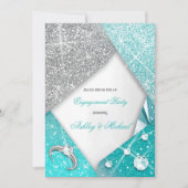 Luxe chique stijlvolle turquoise zilveren juwelen  kaart (Voorkant)