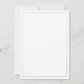 Luxe chique wit goud bloemenkant Bruiloft Kaart (Achterkant)