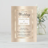 Luxe chique witte champagne gouden glamour Huwelij Kaart (Staand voorkant)