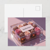 Luxe chocoladegiftbox met aangepaste naam briefkaart (Voorkant / Achterkant)