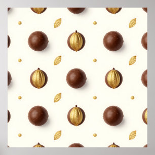 Luxe chocoladetruffels naadloos patroon poster