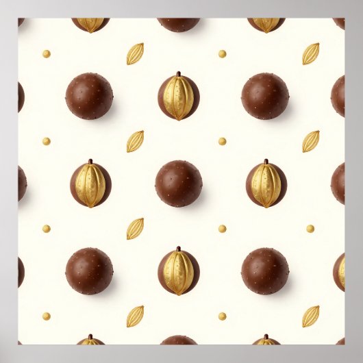 Luxe chocoladetruffels naadloos patroon poster (Voorkant)