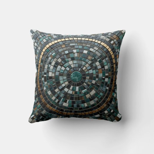 Luxe circulaire mozaïek wandmacro kussen (Achterkant)