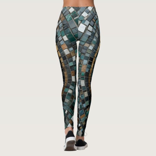 Luxe circulaire mozaïek wandmacro leggings (Achterkant)