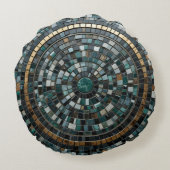 Luxe circulaire mozaïek wandmacro rond kussen (Achterkant)