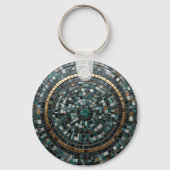 Luxe circulaire mozaïek wandmacro sleutelhanger (Voorkant)