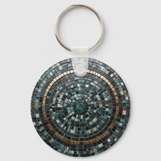Luxe circulaire mozaïek wandmacro sleutelhanger (Voorkant)