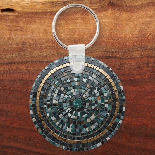Luxe circulaire mozaïek wandmacro sleutelhanger (Achterkant)