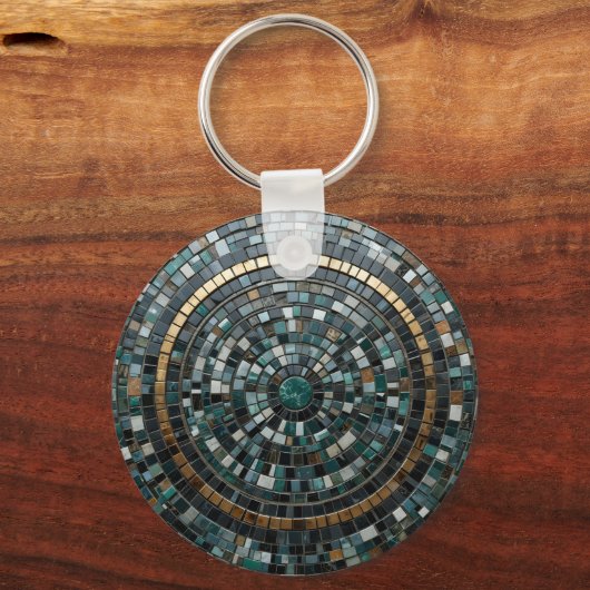Luxe circulaire mozaïek wandmacro sleutelhanger (Voorkant)