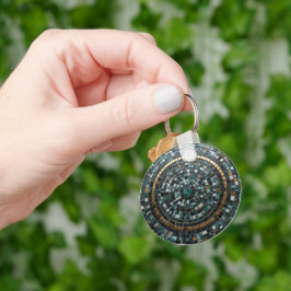 Luxe circulaire mozaïek wandmacro sleutelhanger