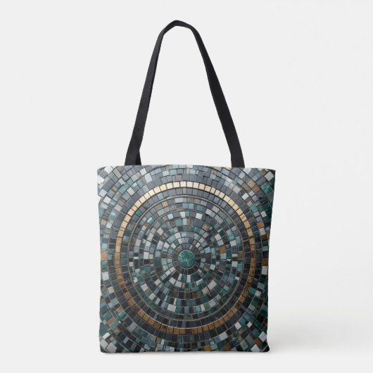 Luxe circulaire mozaïek wandmacro tote bag (Achterkant)