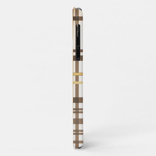 Luxe Classic Taupe en Gold Plaid iPhone Case (Achterkant/links)
