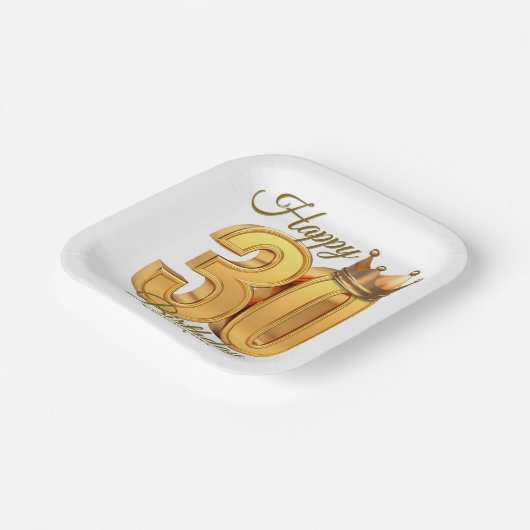 Luxe Classy Golden Royal Crown 30e verjaardag Papieren Bordje (Gebogen)
