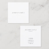 Luxe Classy Modern Minimalist Design Sjabloon Vierkante Visitekaartje (Voorkant / Achterkant)
