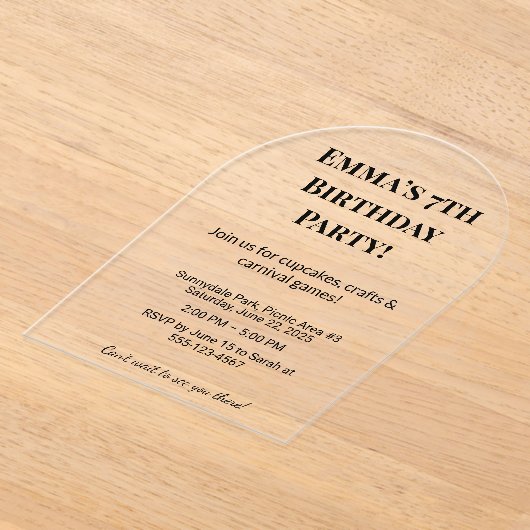 Luxe Clear Acryl verjaardagsfeestje uitnodigingen (Laagn)