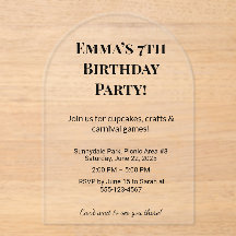 Luxe Clear Acryl verjaardagsfeestje uitnodigingen