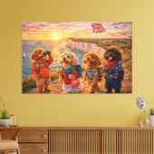 Luxe Cockapoo Britse Kust Muurschildering Canvas Afdruk (Insitu (Woonkamer))