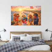 Luxe Cockapoo Britse Kust Muurschildering Canvas Afdruk (Insitu (Slaapkamer))