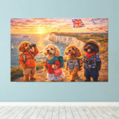 Luxe Cockapoo Britse Kust Muurschildering Canvas Afdruk (Insitu (Houten vloer))