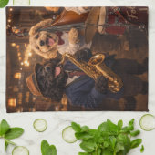 Luxe Cockapoo Jazzband Afdruk Theedoek (Gevouwen)