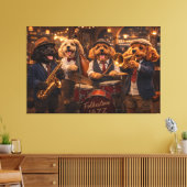Luxe Cockapoo Jazzband Muur Kunst Canvasprint Canvas Afdruk (Insitu (Woonkamer))