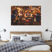 Luxe Cockapoo Jazzband Muur Kunst Canvasprint Canvas Afdruk (Insitu (Slaapkamer))