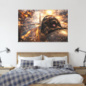 Luxe Cockapoo Muurkunst – Aviation Dog Modern Canvas Afdruk (Insitu (Slaapkamer))